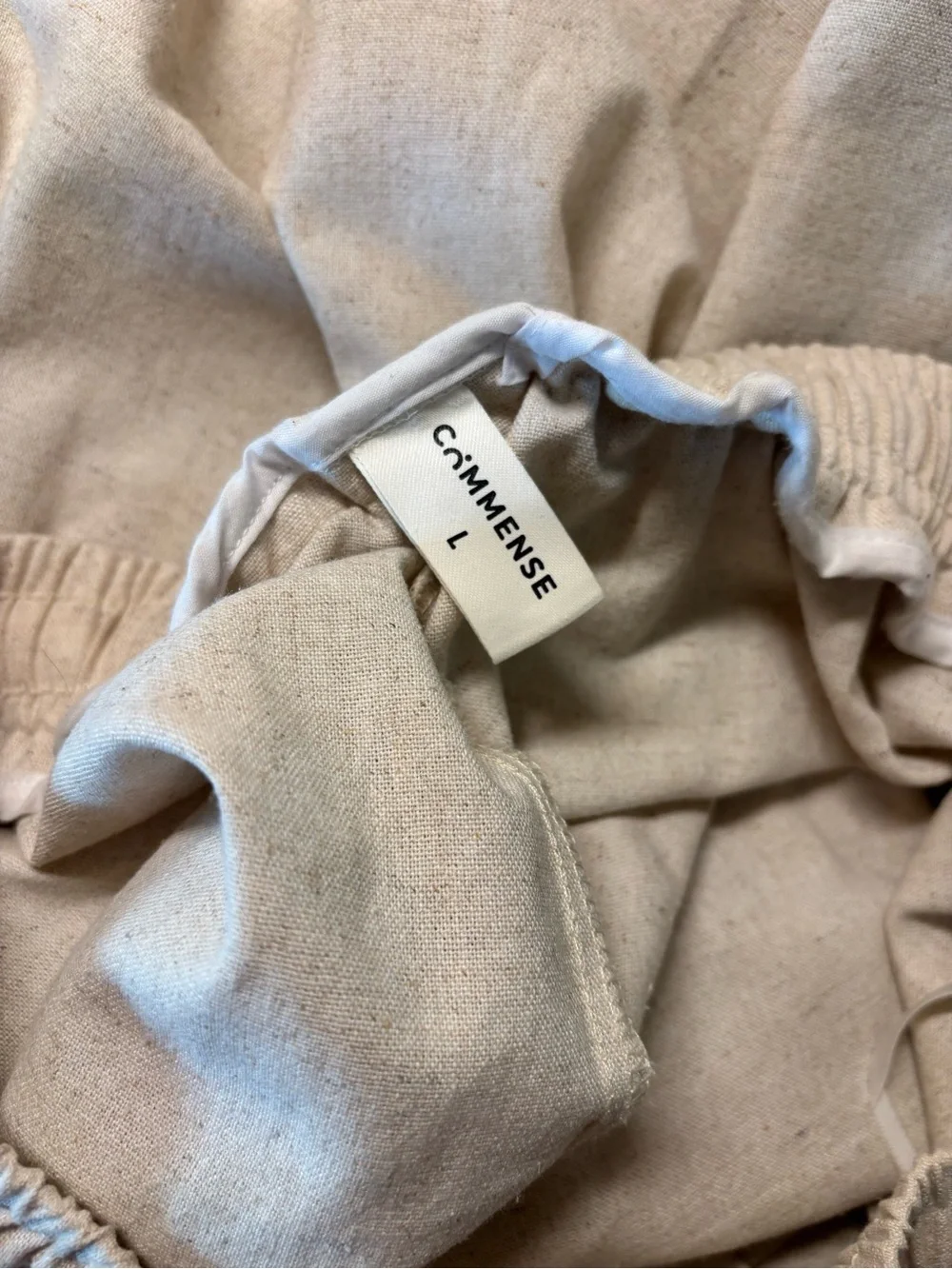 Abound Cream Drawstring Wide-Leg Pants size L (0075)